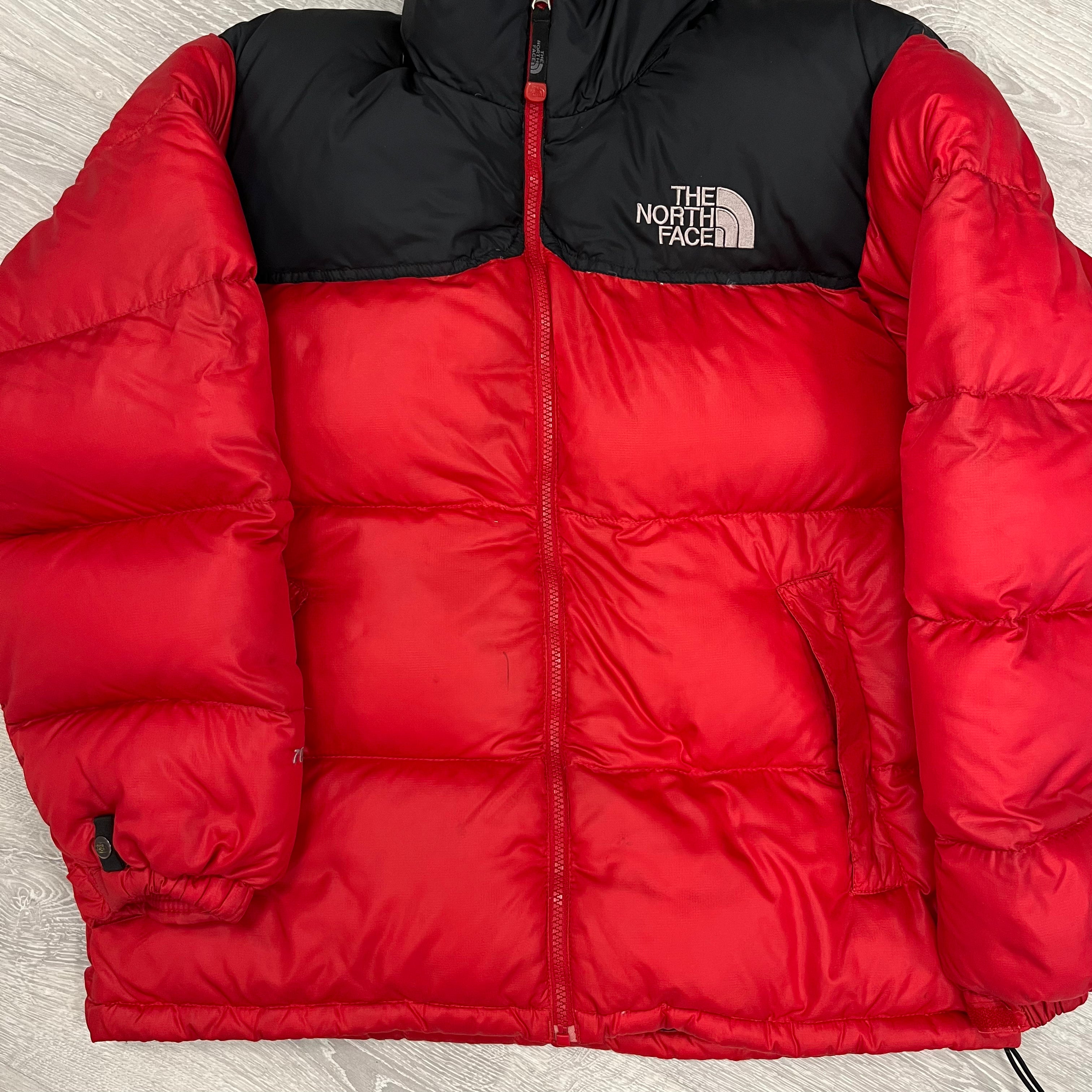 The North Face Red Puffer Jacket WITH STAIN