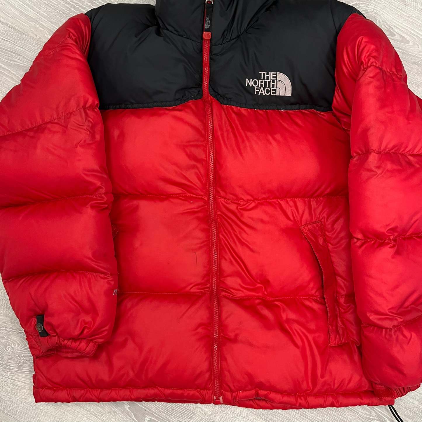 The North Face Red Puffer Jacket WITH STAIN
