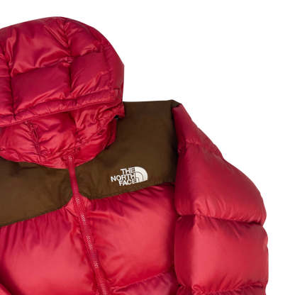 The North Face Red & Brown Puffer Jacket NO HOOD, STAINED