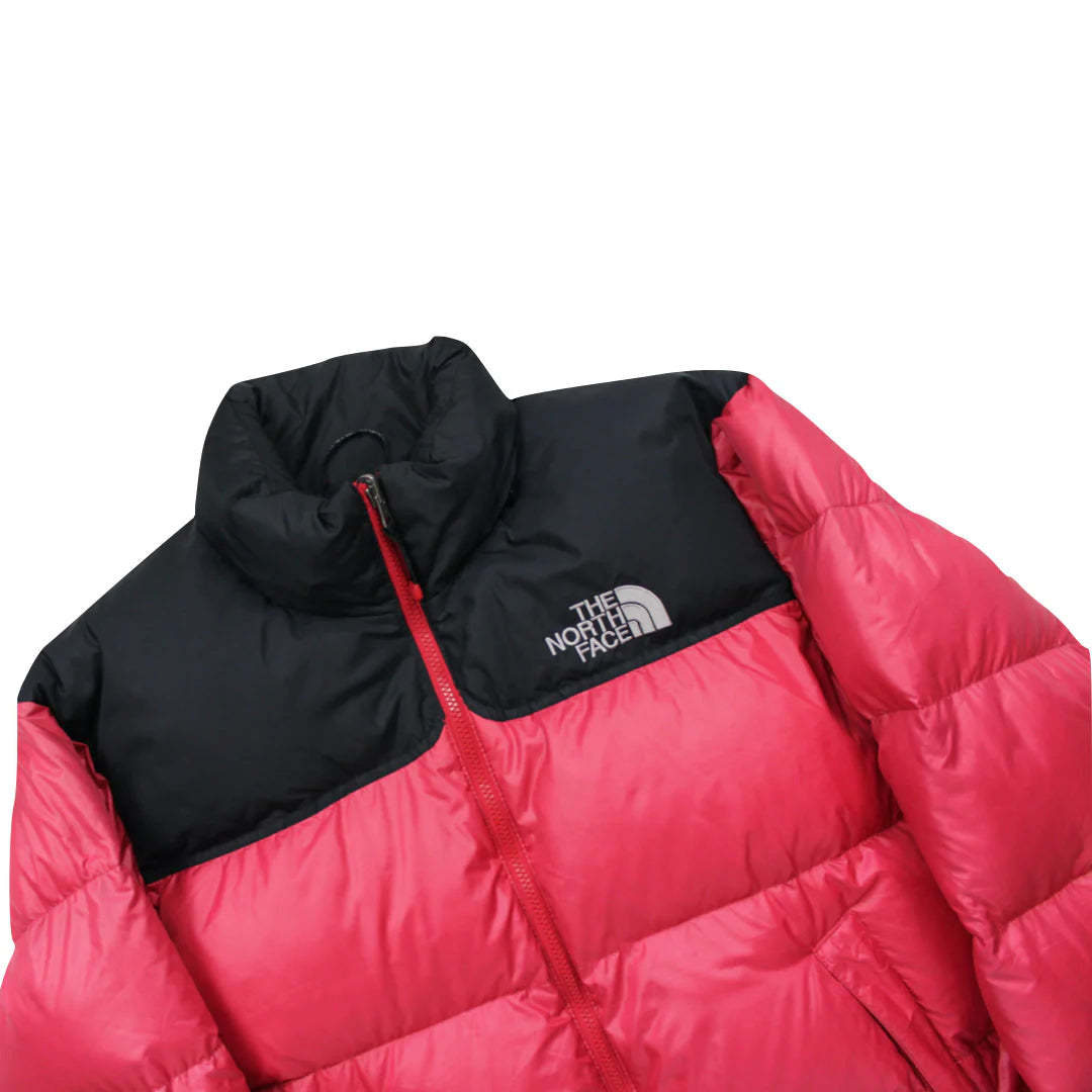 The North Face Pale Red Puffer Jacket WITH DAMAGE AND STAIN