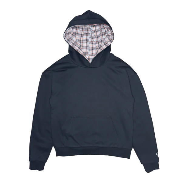 Reversible Plaid Hoodie - Grey