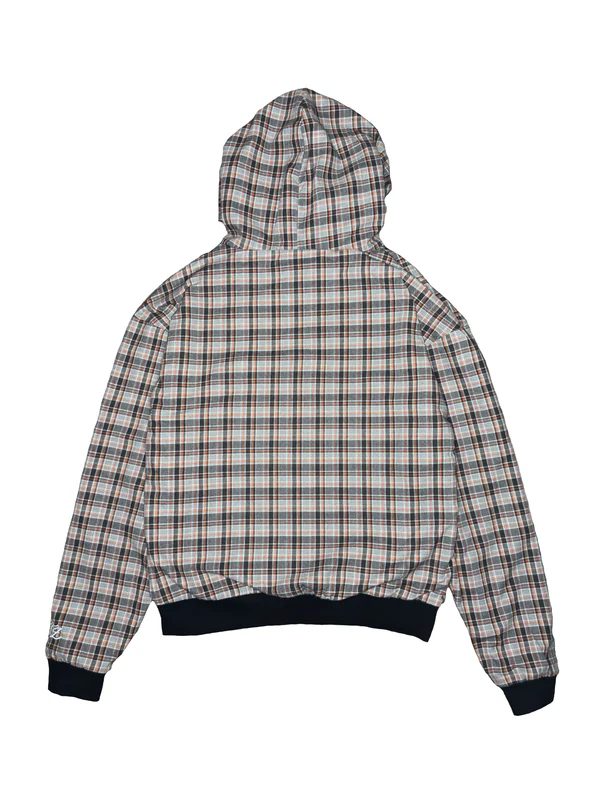 Reversible Plaid Hoodie - Grey