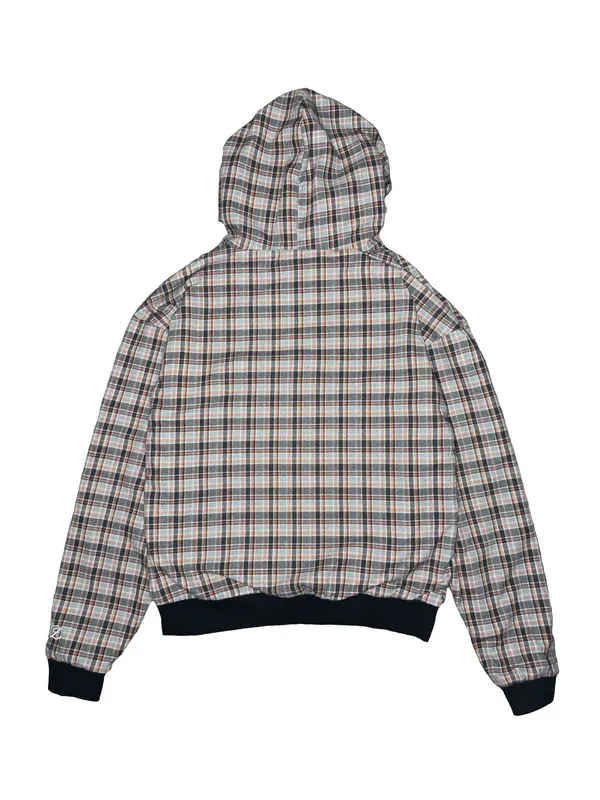 Reversible Plaid Hoodie - Grey