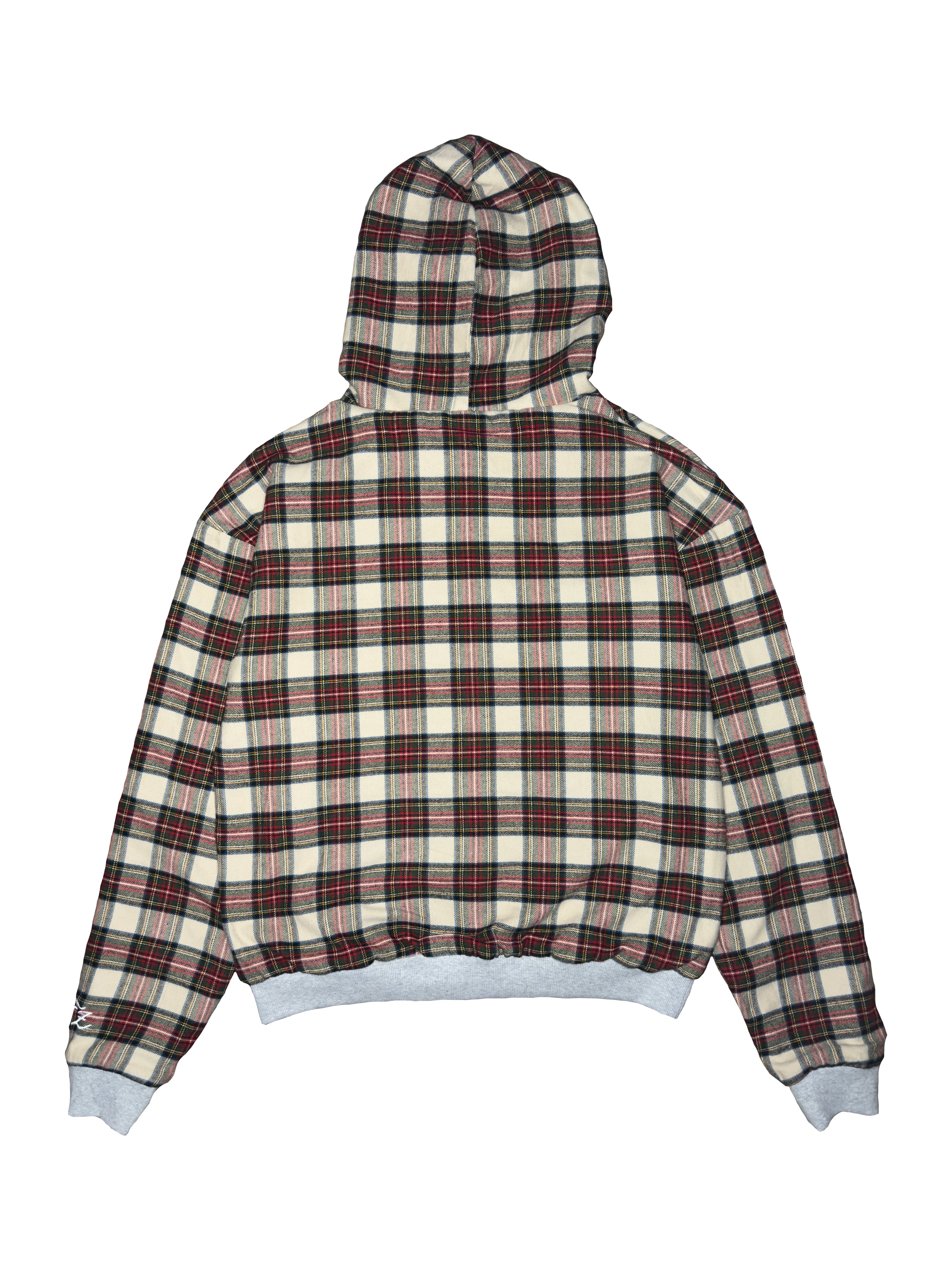 Reversible Plaid Hoodie - Grey