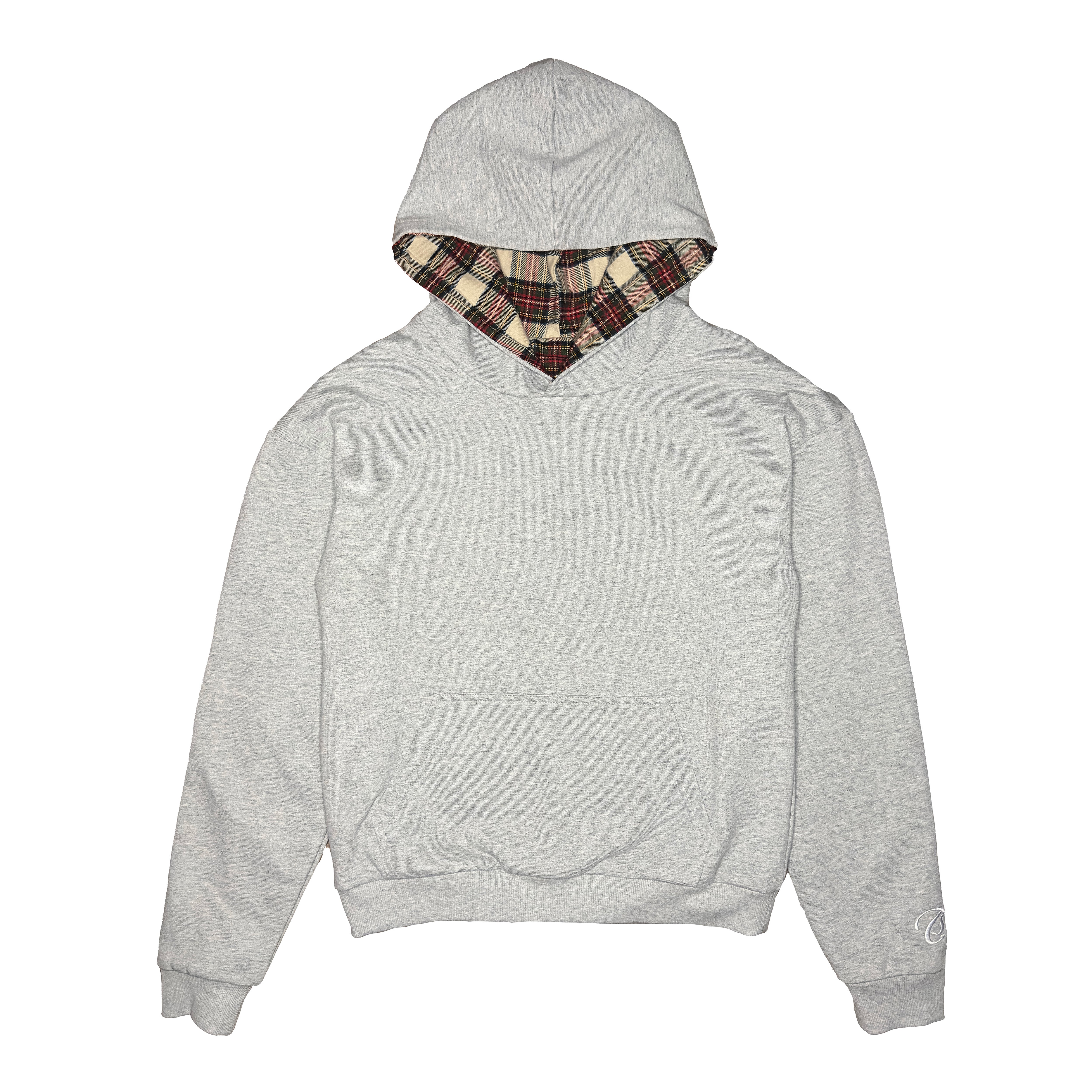 Reversible Plaid Hoodie - Grey