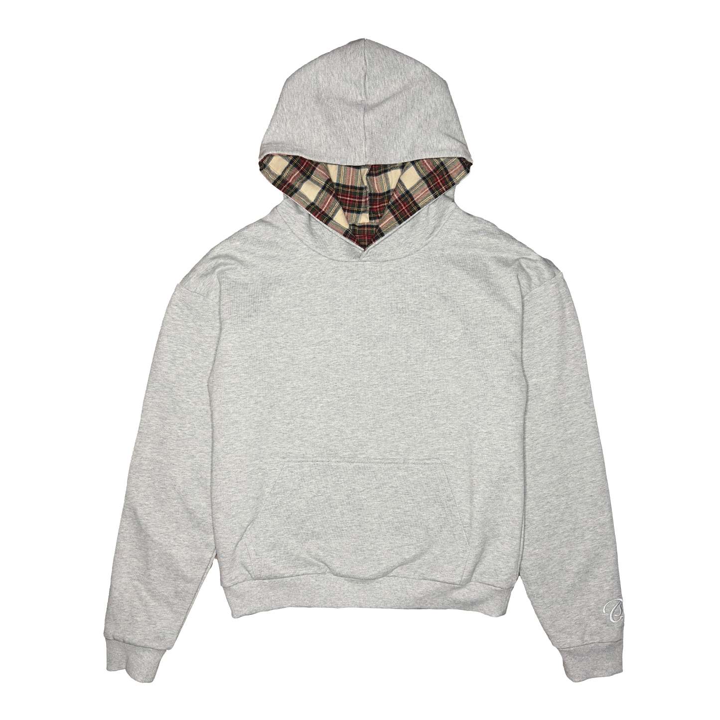 Reversible Plaid Hoodie - Grey