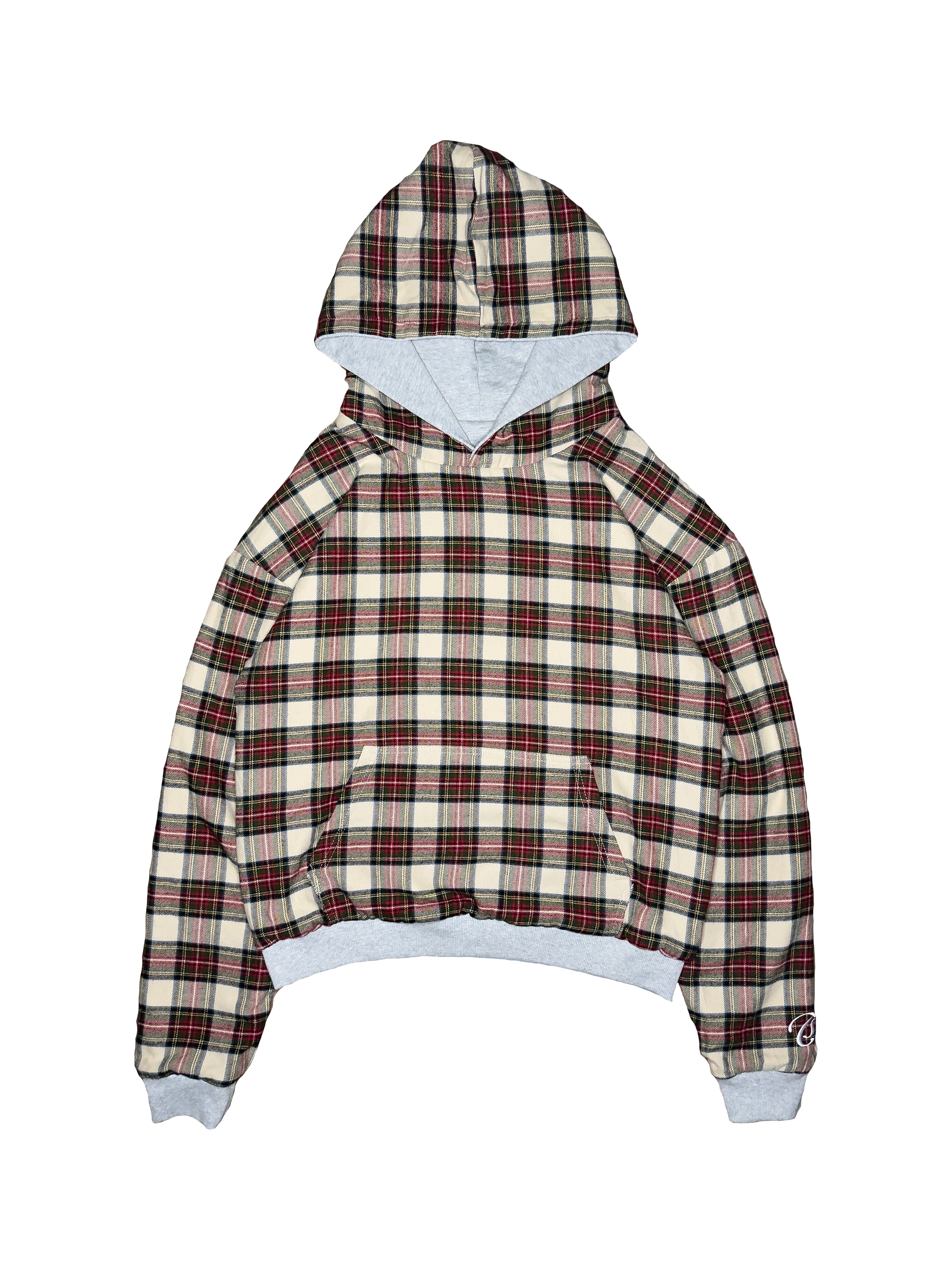 Reversible Plaid Hoodie - Grey