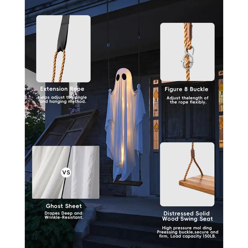 ✨ Halloween Special! 70% OFF – Spooky Ghost Swing Light ✨ 👉 Light Up Your Yard & Scare with Fun!