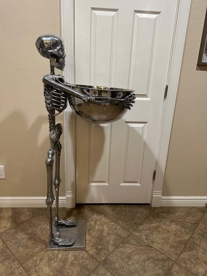 👻Spooky Early Bird Deals 🎃Halloween SKELETON Life Size Figure Decoration Candy Dish Bowl Holder Wine Beer Spirits Bar Cooler