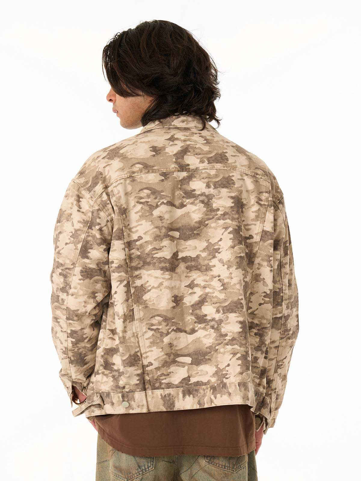 Camouflage Multi-Pocket Work Denim Jacket