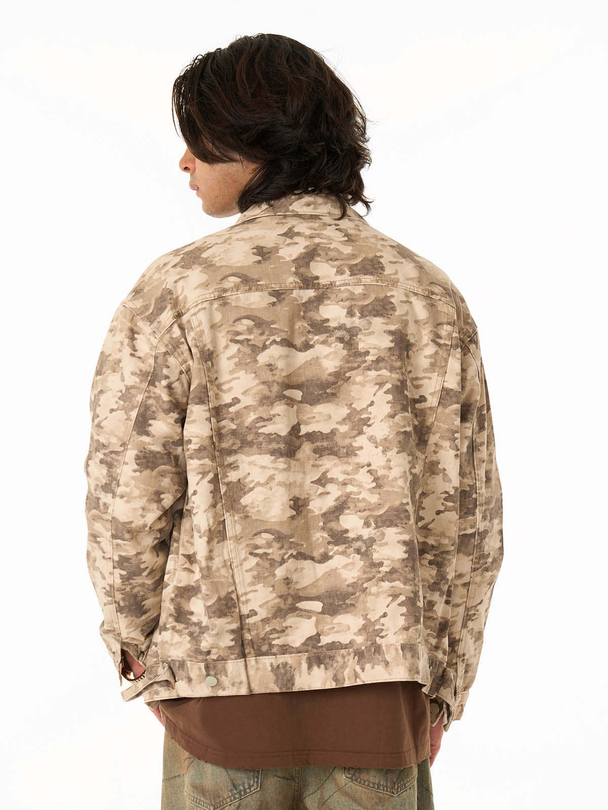 Camouflage Multi-Pocket Work Denim Jacket