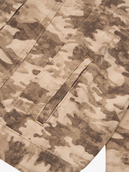 Camouflage Multi-Pocket Work Denim Jacket