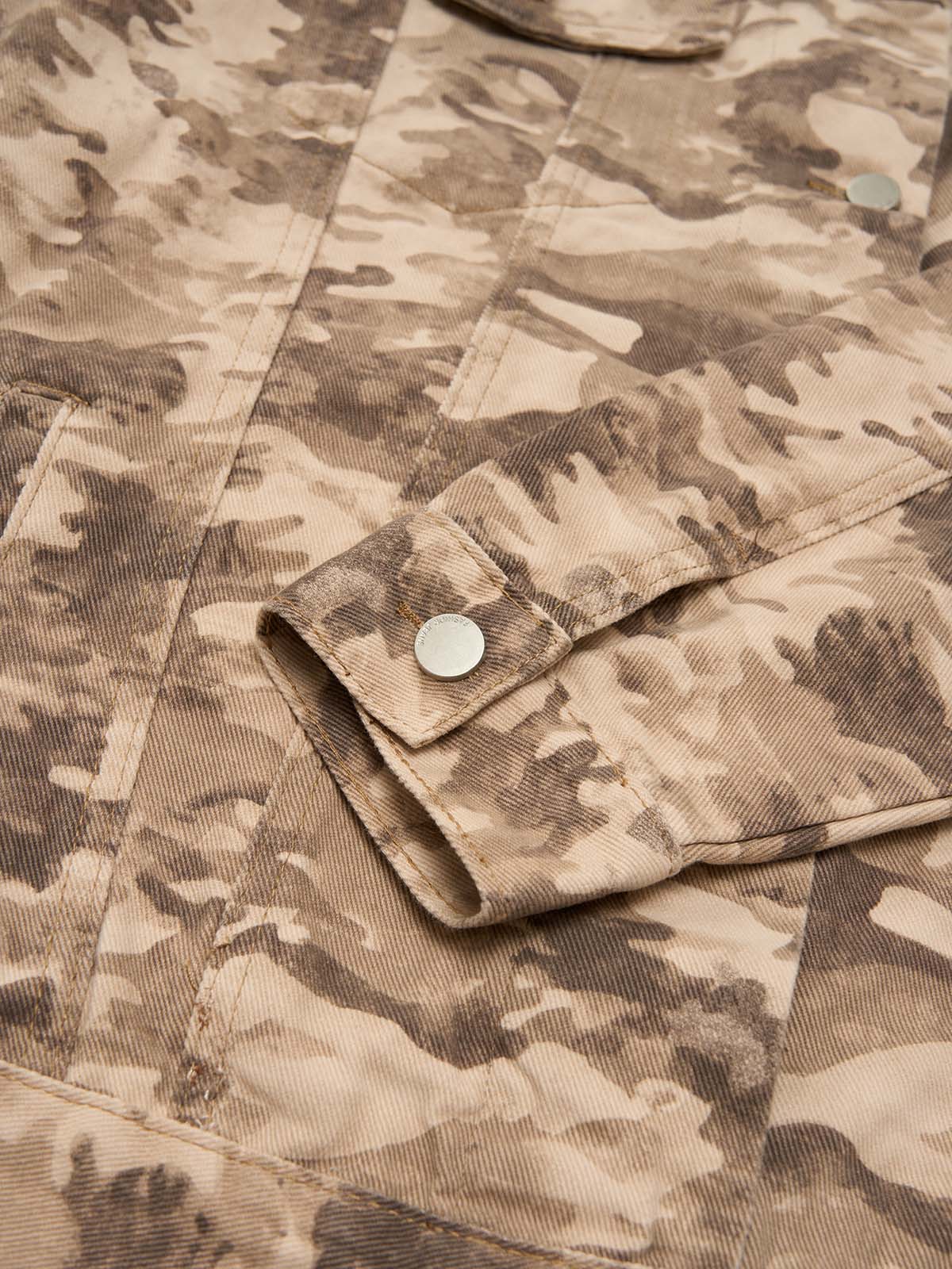 Camouflage Multi-Pocket Work Denim Jacket