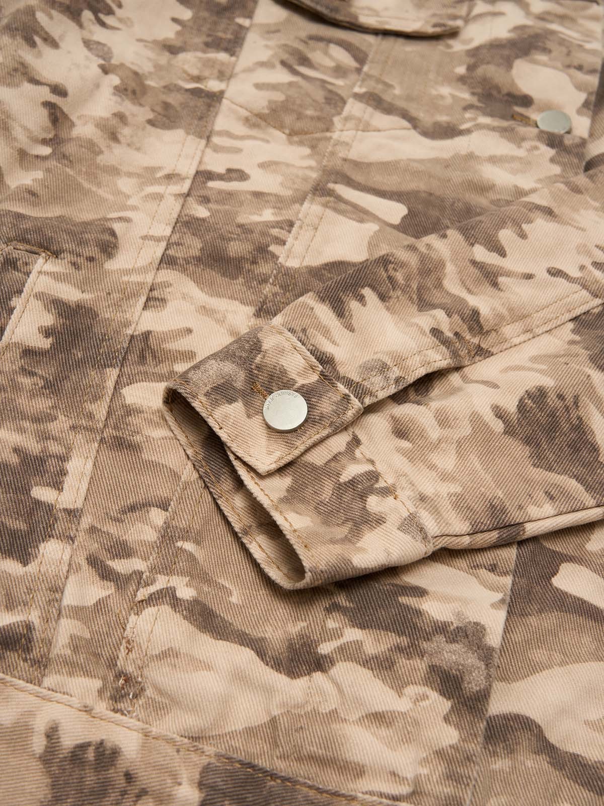 Camouflage Multi-Pocket Work Denim Jacket