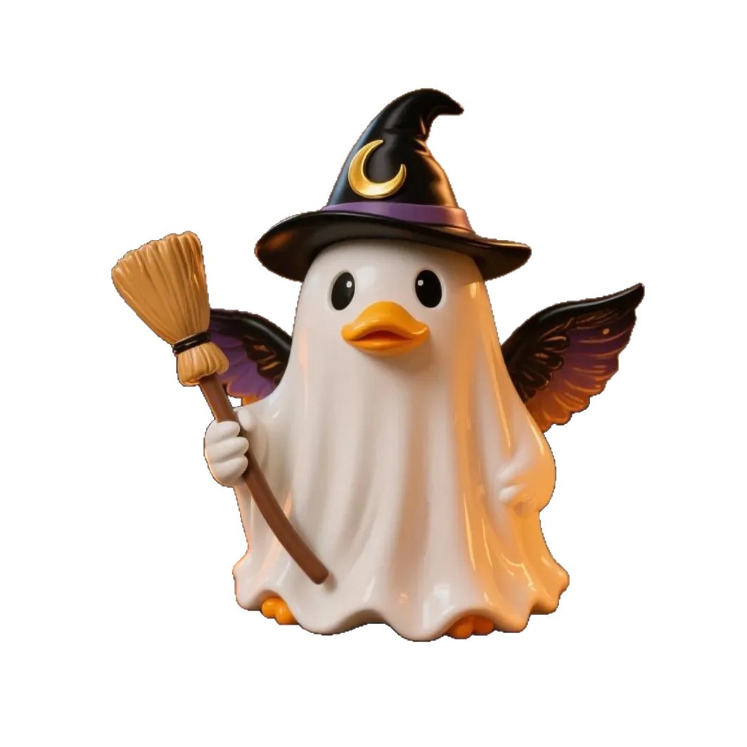 🔥 Halloween🔥 Buy 1 Get 1 Free 🎁 Ghost Duck Halloween Figurine – Spooky Resin Duck Statue 👻🦆