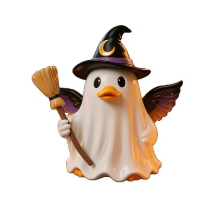 🔥 Halloween🔥 Buy 1 Get 1 Free 🎁 Ghost Duck Halloween Figurine – Spooky Resin Duck Statue 👻🦆