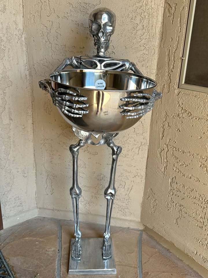 👻Spooky Early Bird Deals 🎃Halloween SKELETON Life Size Figure Decoration Candy Dish Bowl Holder Wine Beer Spirits Bar Cooler