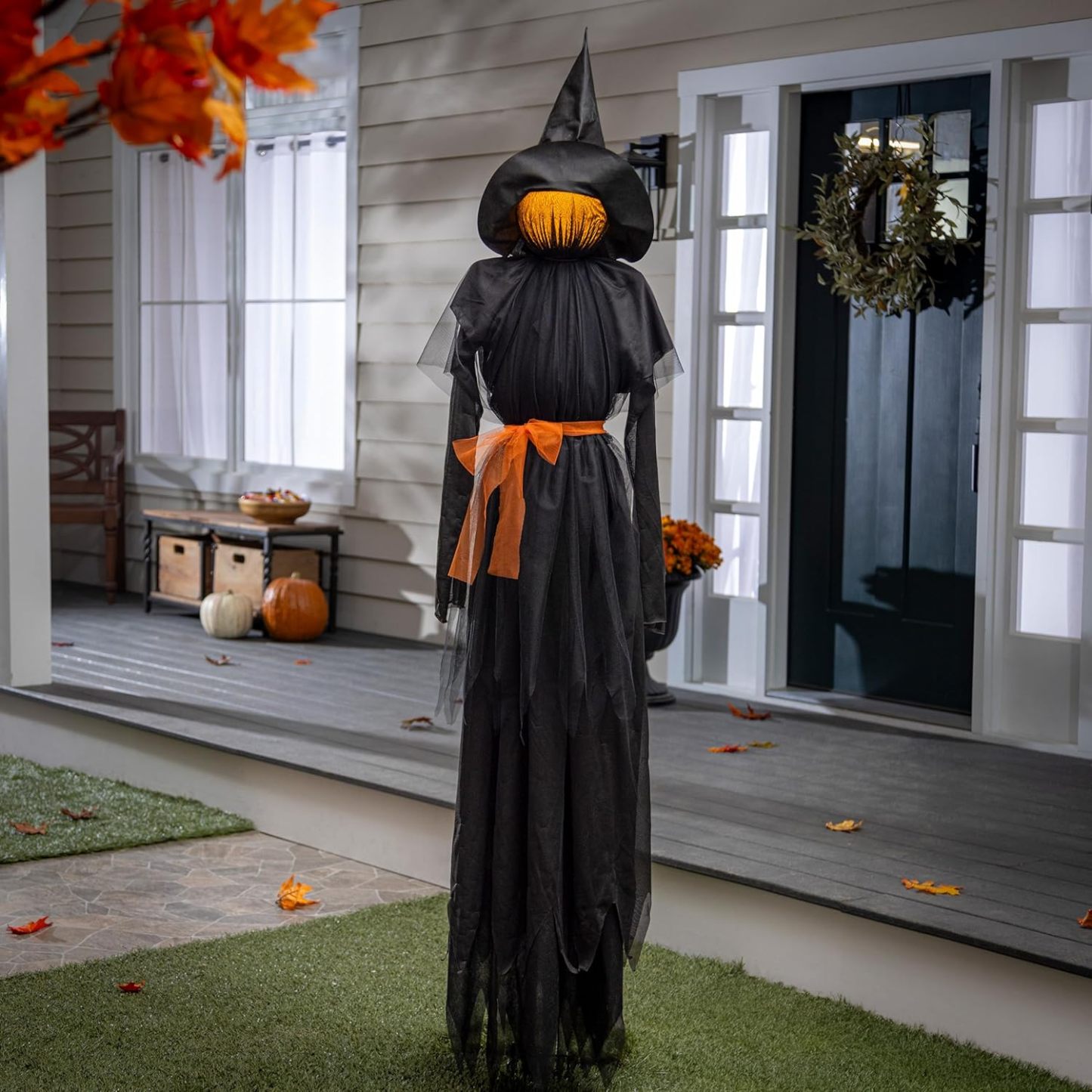 👻LED Halloween Black Witches with Hats Stakes
