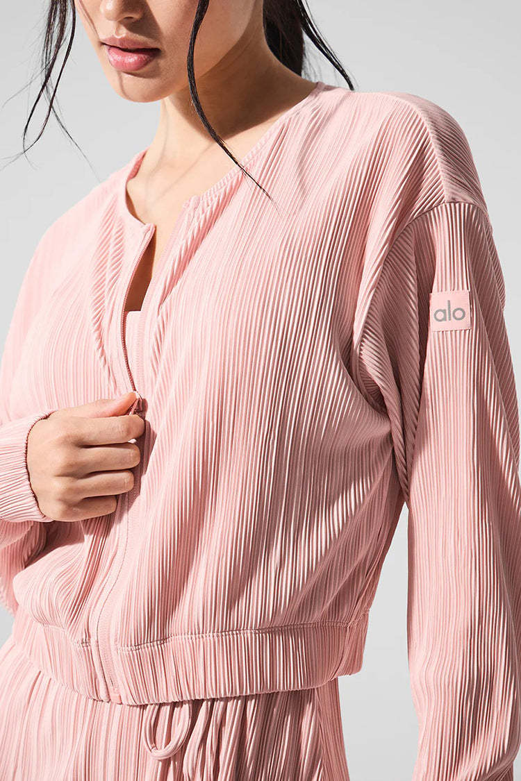 CROPPED MICRO PLISSE JACKET