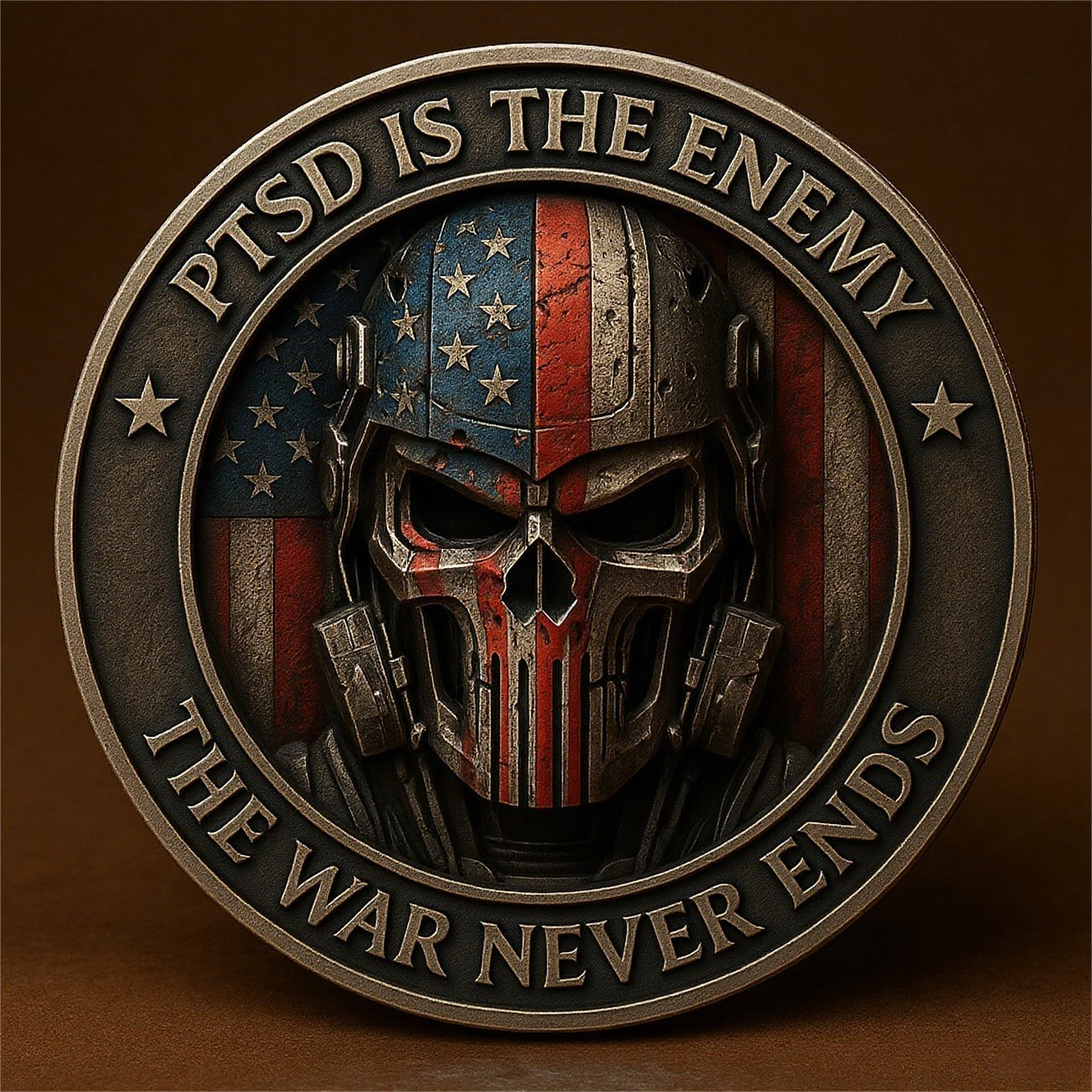 PTSD Awareness Veterans Challenge Coin