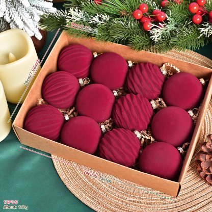 🎅 Luxe Velvet Christmas Balls – Elegant Holiday Glow