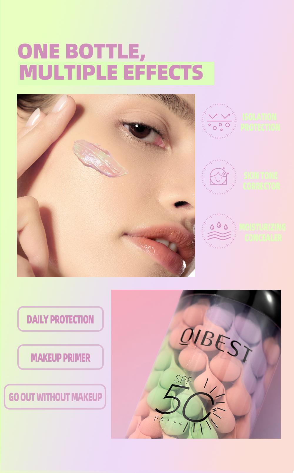 Three-Color Protective Isolation Cream with SPF 50 Coverage, Brightening & Oil-Control Moisturizer for Color Correction, Waterproof & Sweatproof Makeup Base Three-Color Protective Isolation Cream with SPF 50 Coverage, Brightening & Oil-Control Moisturizer for Color Correction, Waterproof & Sweatproof Makeup Base
