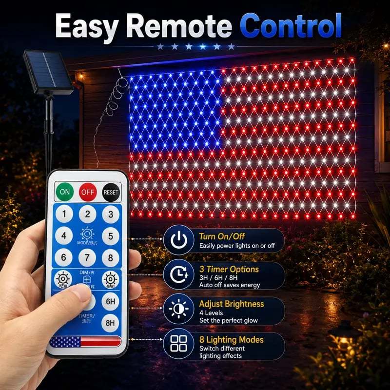 🔥49% Off Sale on July 4-----Solar American Flag Lights Outdoor