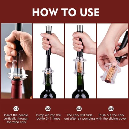 🎄🔥Air Pump Cork Remover Wine Bottle Opener Set