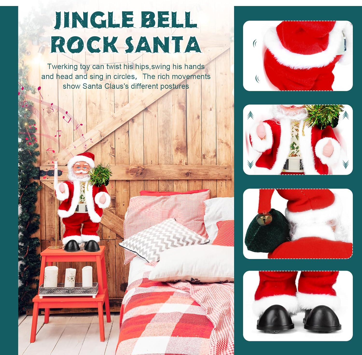 🎁The Twerking Santa Gang : Electric Santa Claus - Wiggling Hips-  Playing Guitar