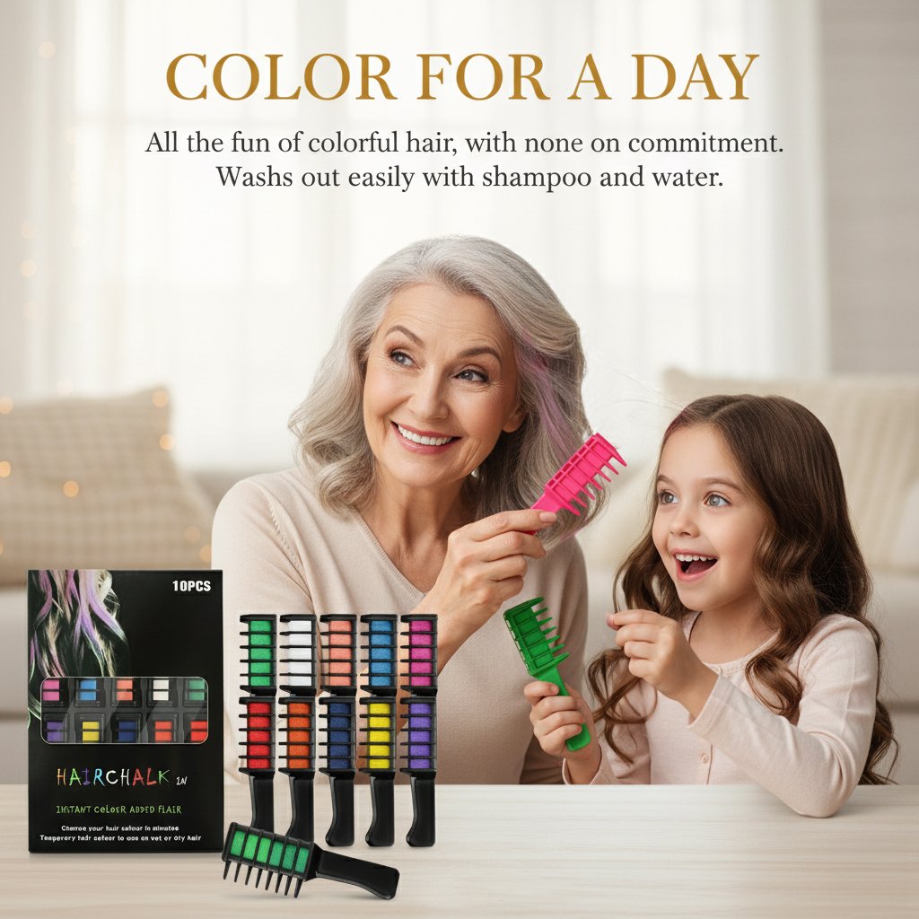 🎁Festive Fun Hair Chalk Combs