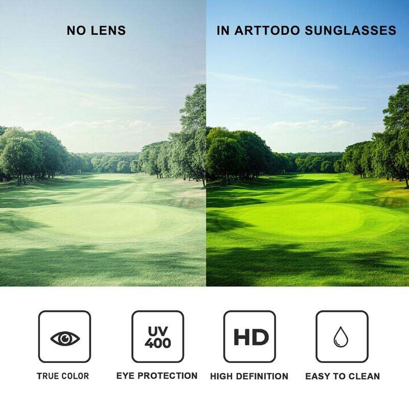 UV Polarized Sunglasses, Lightweight Sunglasses with UV Protection for Golf