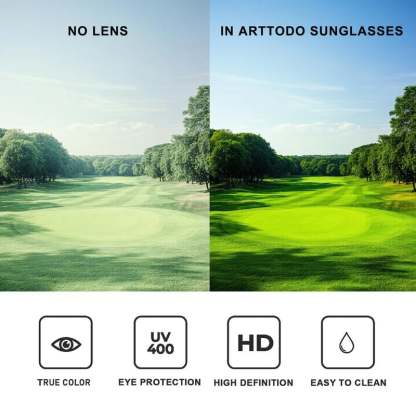 UV Polarized Sunglasses, Lightweight Sunglasses with UV Protection for Golf