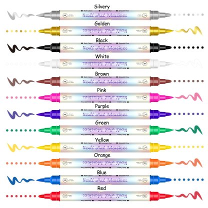 12/24 Colors Nail Art Pens – DIY 3D Markers for Drawing, Dotting & Manicure