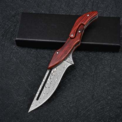 Save 45% today! 🔥 Damascus Folding Knife for Outdoor & Everyday Use