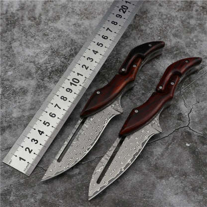 Save 45% today! 🔥 Damascus Folding Knife for Outdoor & Everyday Use