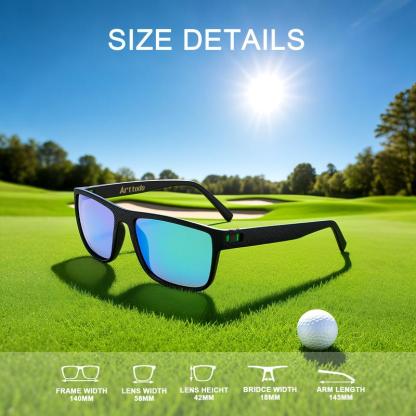 UV Polarized Sunglasses, Lightweight Sunglasses with UV Protection for Golf