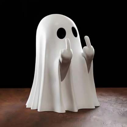 💥Halloween Chost Figurine - Spooky Resin Middle Finger Ghost Statue