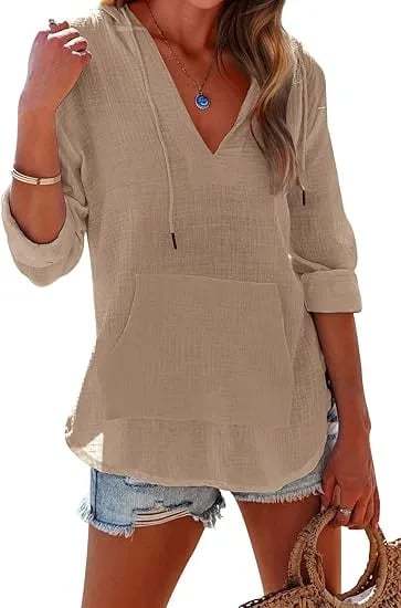 Women's V-Neck Hooded Beach Cover-Up (Buy 2 Free Shipping!!!)