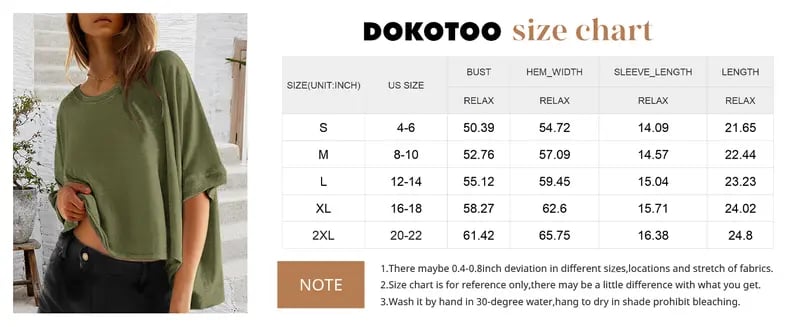 Product Introduction of Dokotoo Women's Tops for Women 2025 Loose Oversized Basic Tee Comfortable Soft Fabric Flattering Fit - Womenswear 0