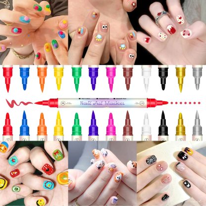 12/24 Colors Nail Art Pens – DIY 3D Markers for Drawing, Dotting & Manicure