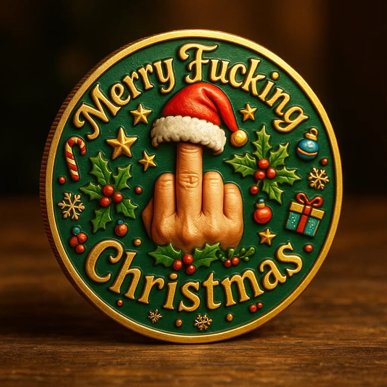 🎃Holiday Fun Middle Finger Commemorative Coin🎄