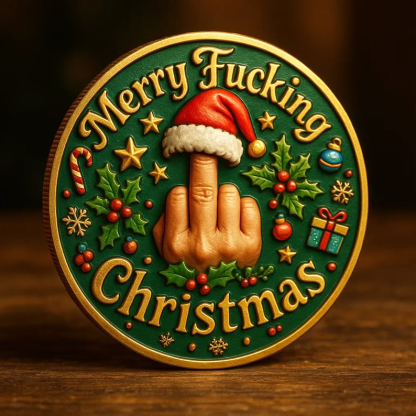 🎃Holiday Fun Middle Finger Commemorative Coin🎄