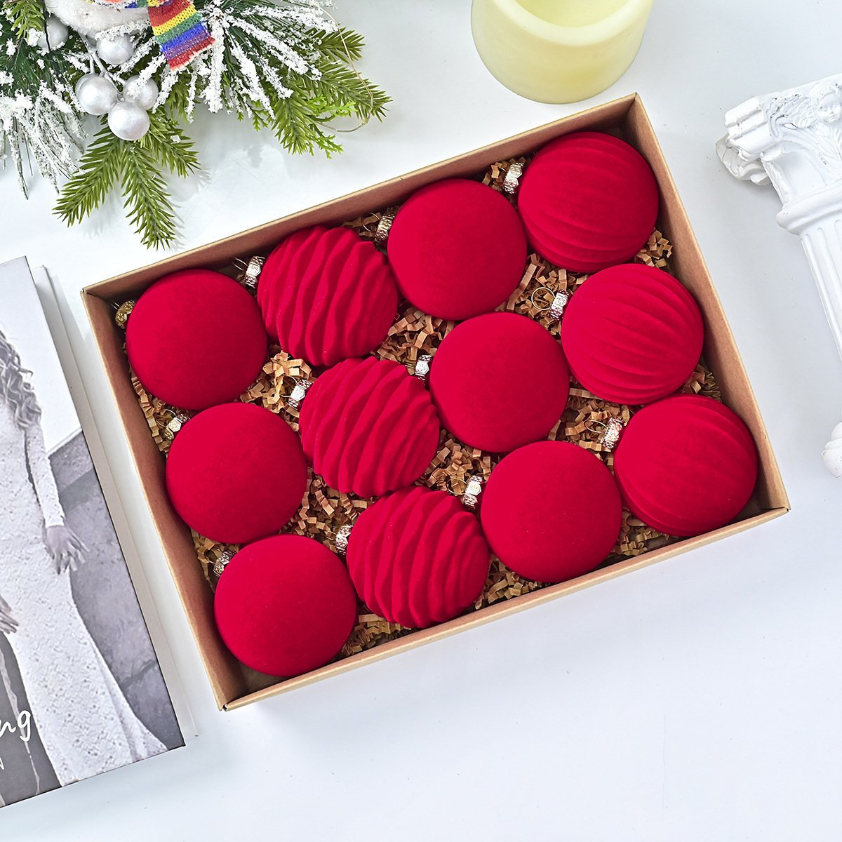 🎅 Luxe Velvet Christmas Balls – Elegant Holiday Glow