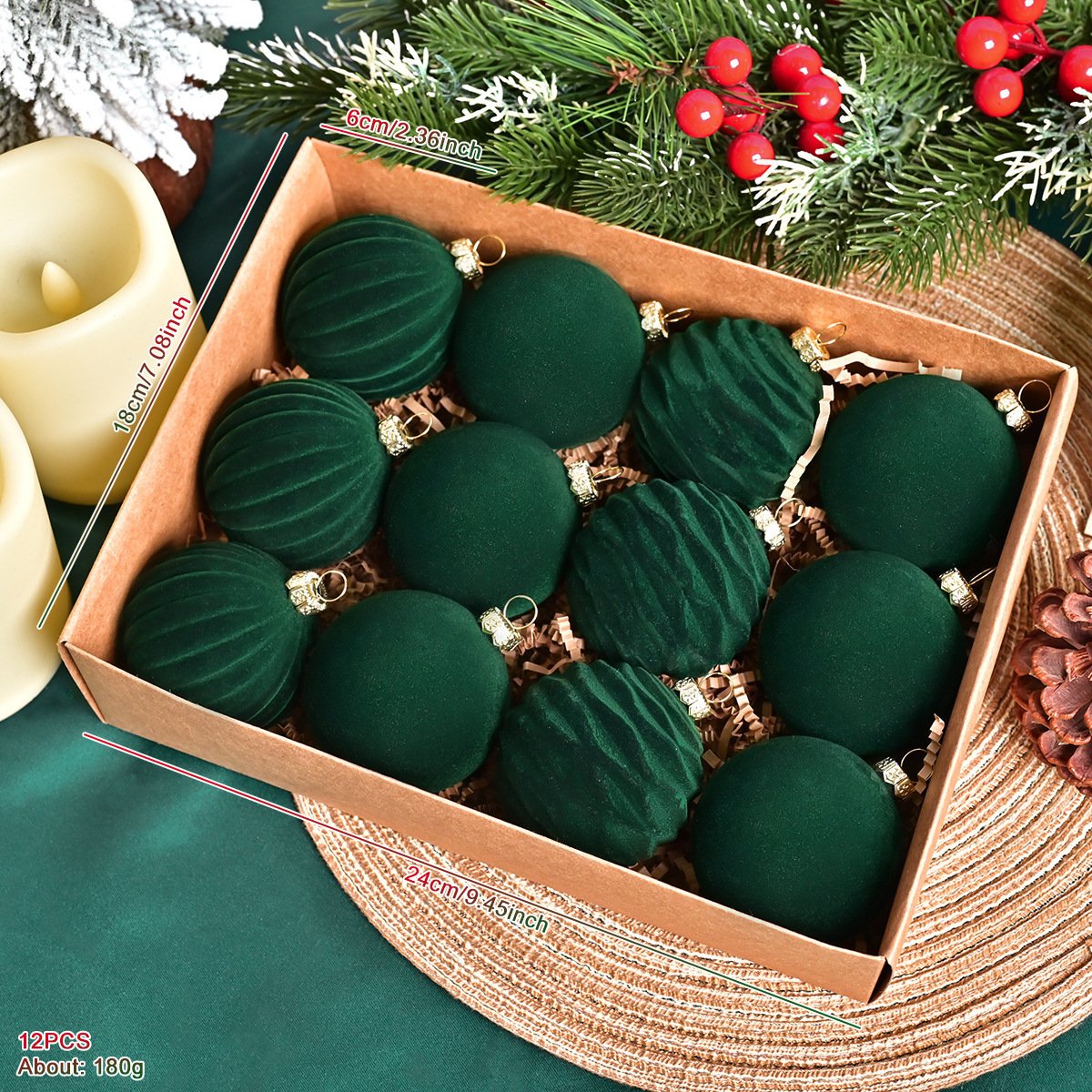 🎅 Luxe Velvet Christmas Balls – Elegant Holiday Glow