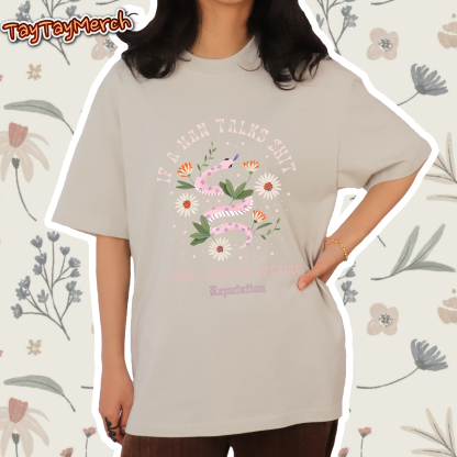 Reputation Pink Snake With Flower Graphic Tee