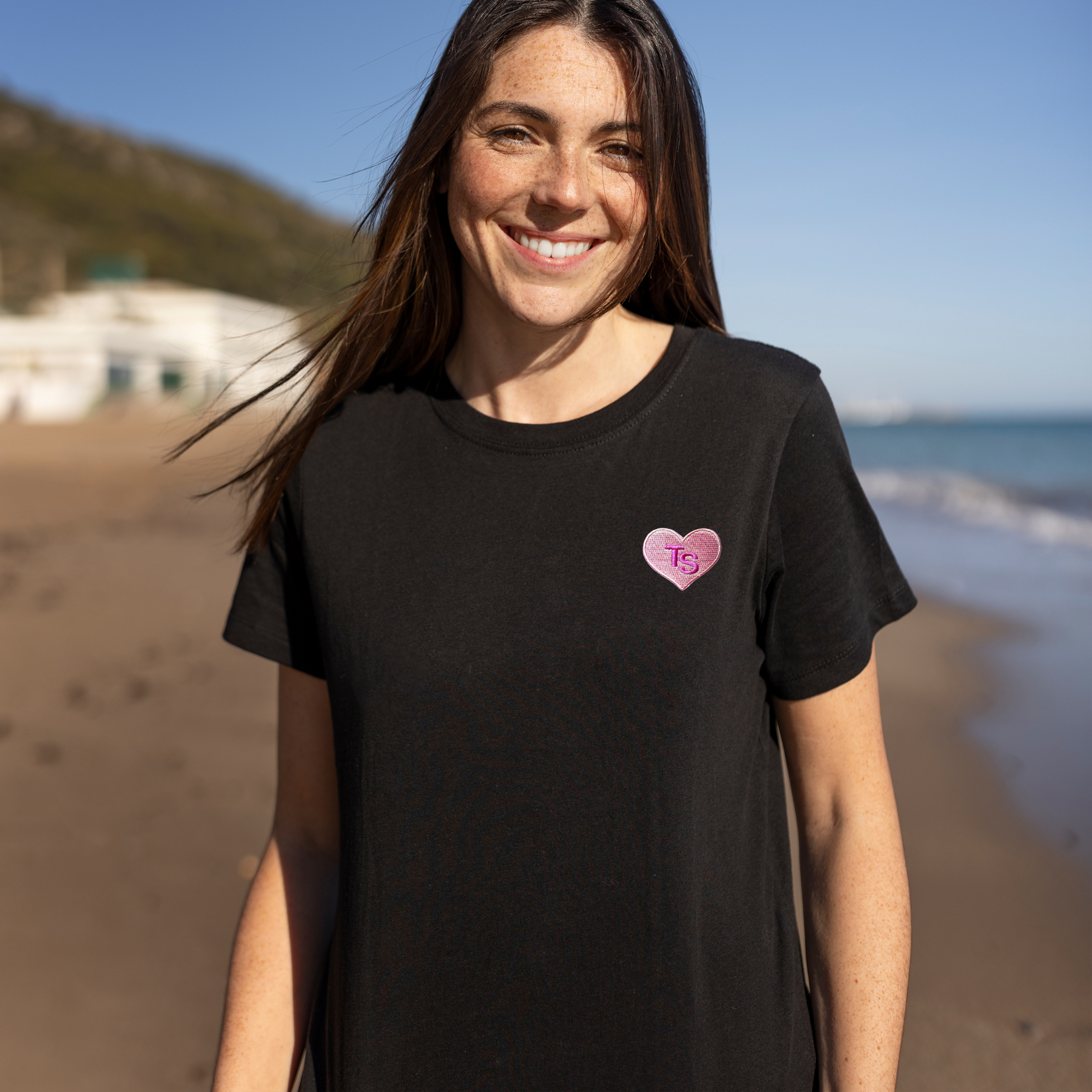 Pink Heart TS Embroidery Tee