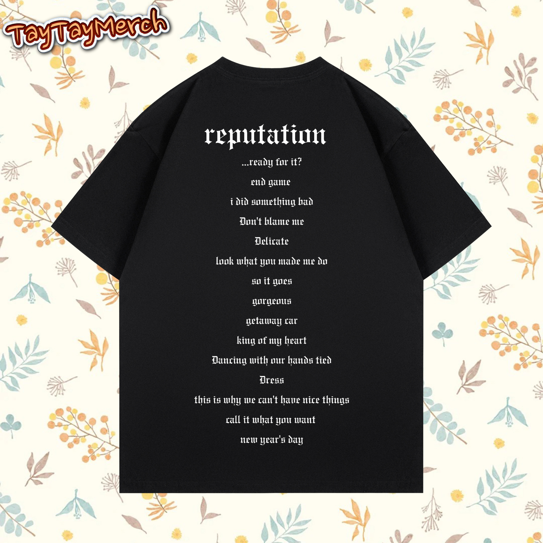 Reputation Album Song Graphic Tee