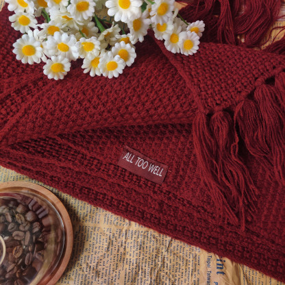 RED Inspired Tasseled Scarf