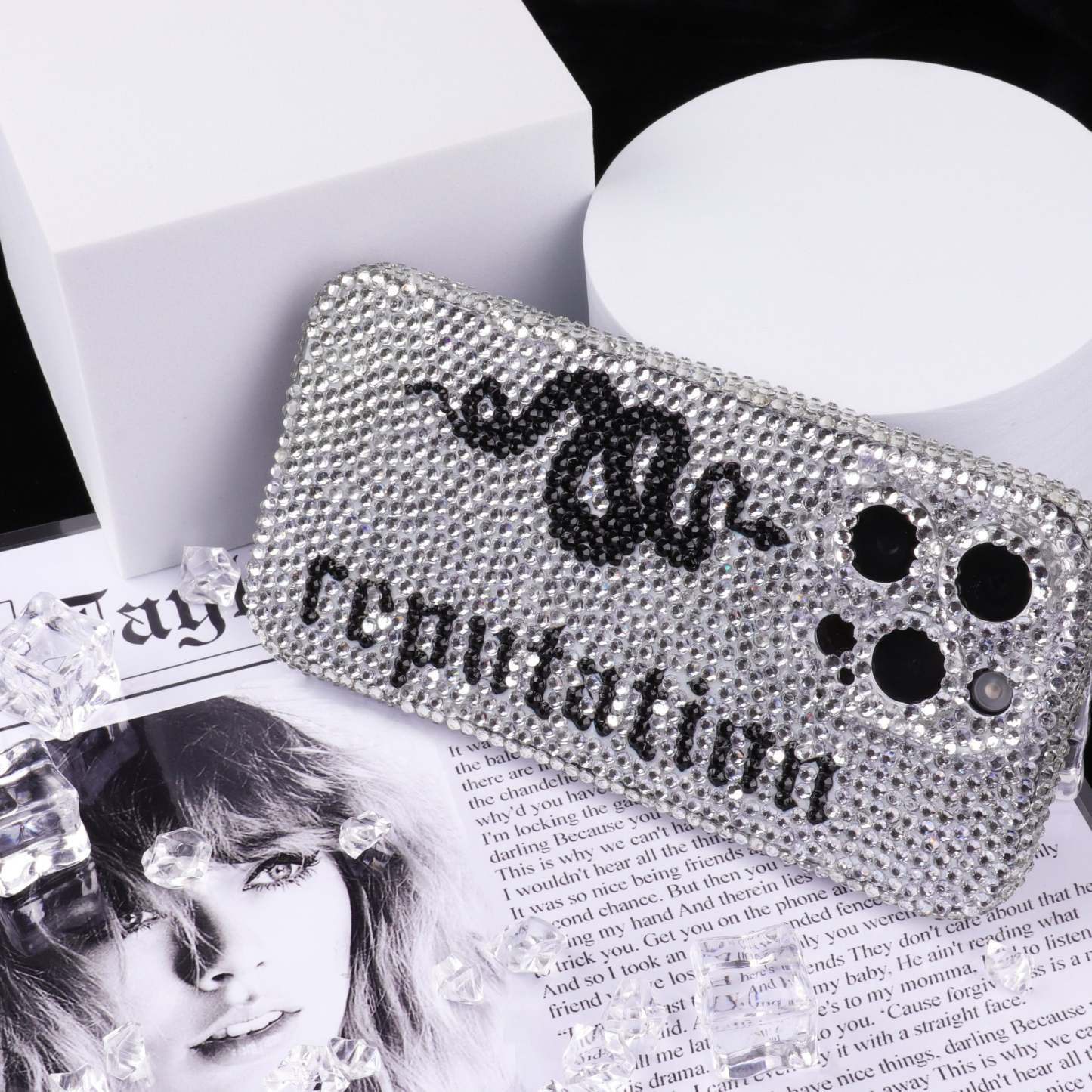 REP Snake Rhinestone Phone Case