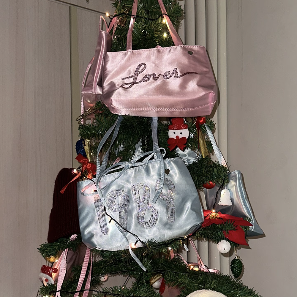 Beaded Satin Shoulder Bag